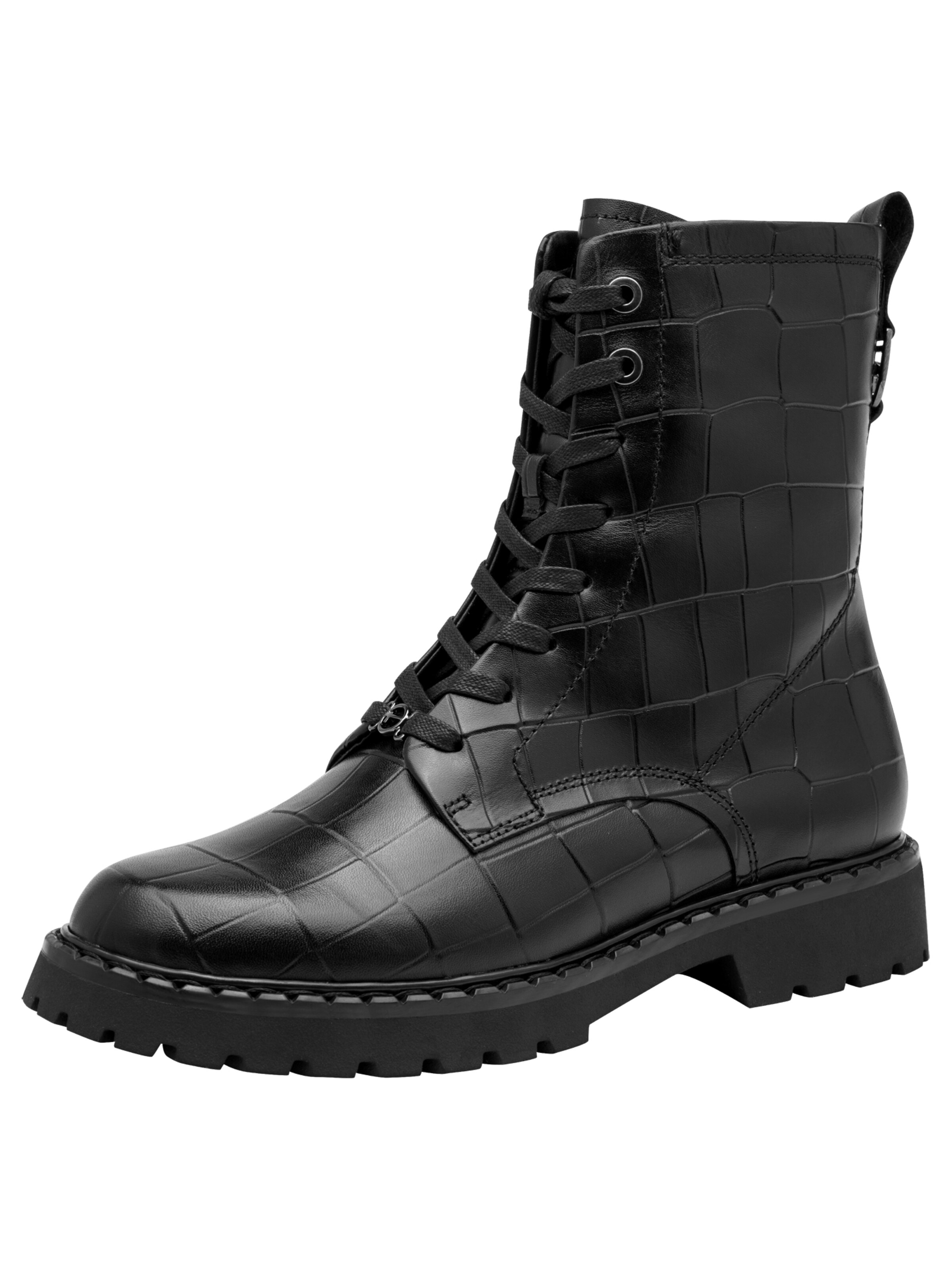 Tamaris Schnürstiefelette in Schwarz: Vorderseite