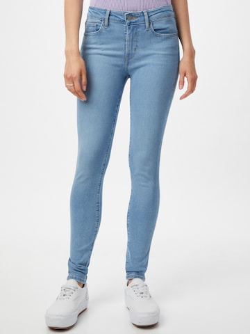 LEVI'S Jeans '711 SKINNY LIGHT INDIGO - WORN IN' in Blauw: voorkant