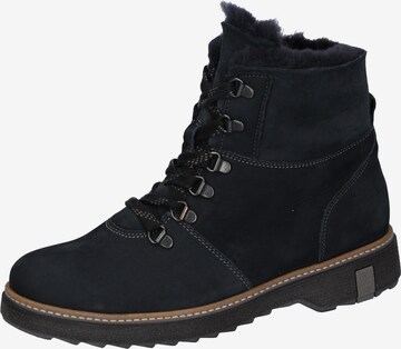 WALDLÄUFER Lace-Up Ankle Boots in Blue: front