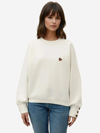 Hiccup Sweater majica veličine S u smeđa / bijela, Pregled proizvoda