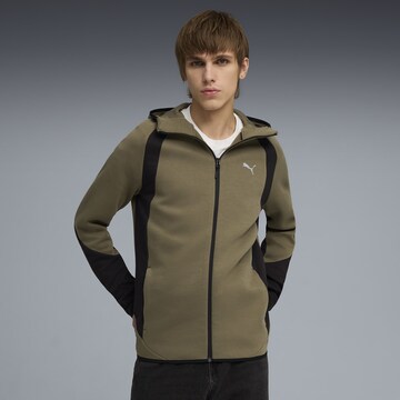 PUMA Sportsweatjacke 'Evostripe' in Grün: Vorderseite