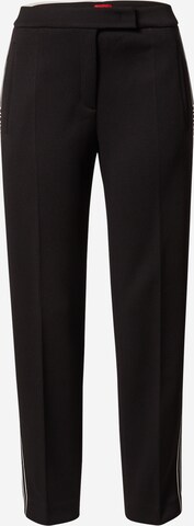 HUGO Regular Pleated Pants 'Haleria' in Black: front