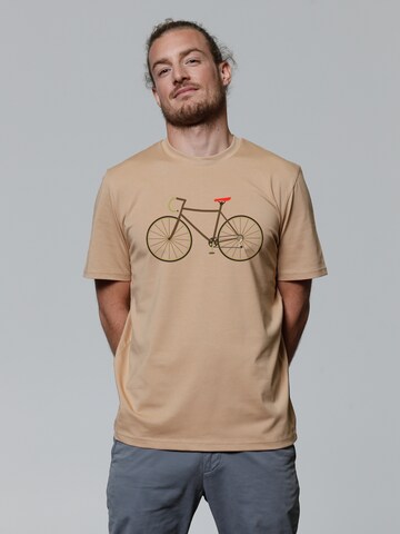 T-Shirt 'Fahrrad' Watapparel en marron : devant