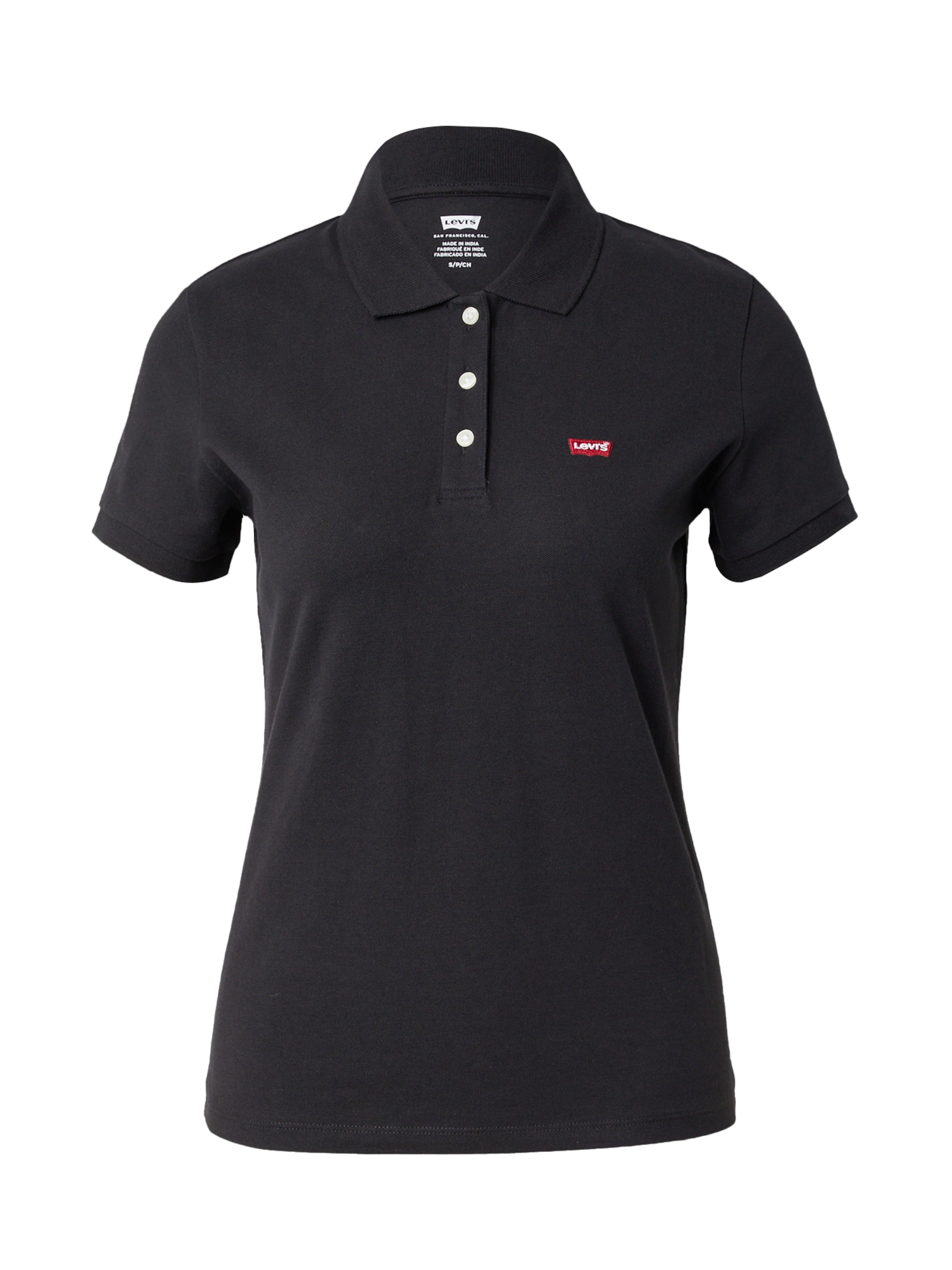 T-shirt 'Slim Polo Shirt' LEVI'S ® en noir : devant