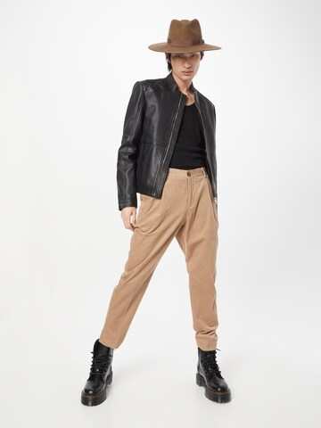 SCOTCH & SODA Slim fit Pleat-Front Pants 'Blake' in Brown