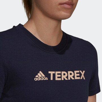ADIDAS TERREX Skinny Fit Функционална тениска в синьо