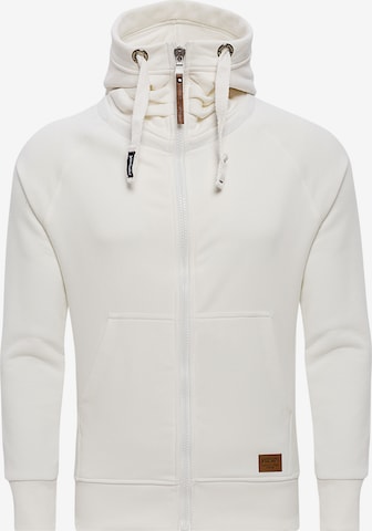 yazubi Zip-Up Hoodie 'Jacob' in White: front