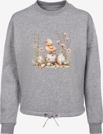 Sweat-shirt 'Ostern Küken Ei Blumen' F4NT4STIC en gris : devant