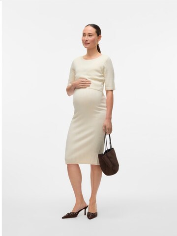 MAMALICIOUS Knit dress 'Newsiv June' in Beige