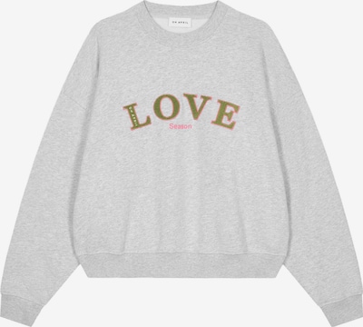 OH APRIL Sweatshirt 'Love' em L em acinzentado / kiwi / maçã, Vista do artigo