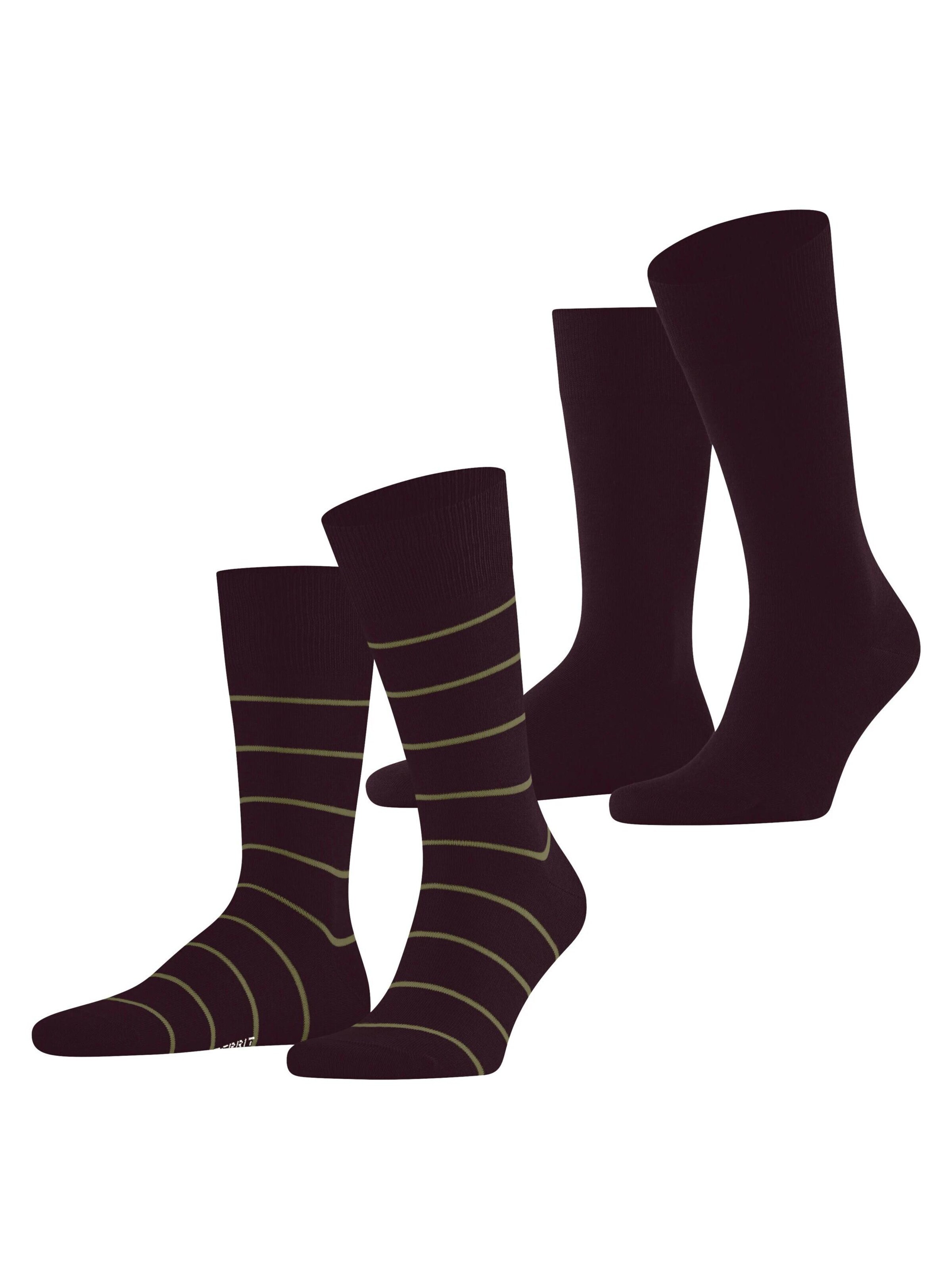 ESPRIT Socks 'Modern Stripe 2-Pack' in Red: front