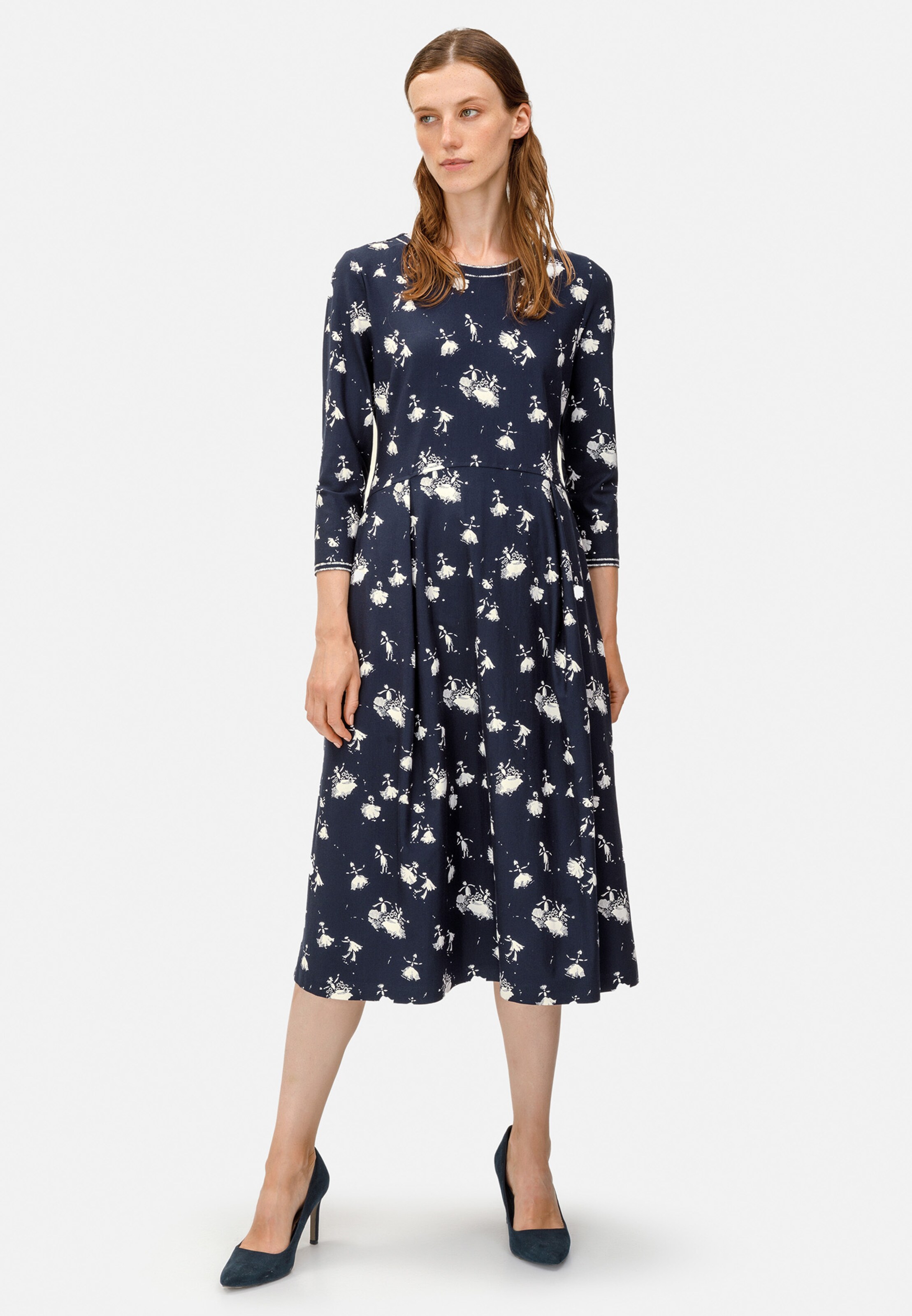 Frauen Große Größen HELMIDGE Druckkleid in Blau, Dunkelblau - ZU45248 Frauen Große Größen HELMIDGE Druckkleid in Blau, Dunkelblau - ZU45248