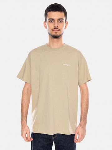 T-Shirt 'Script Embroidery' Carhartt WIP en beige : devant