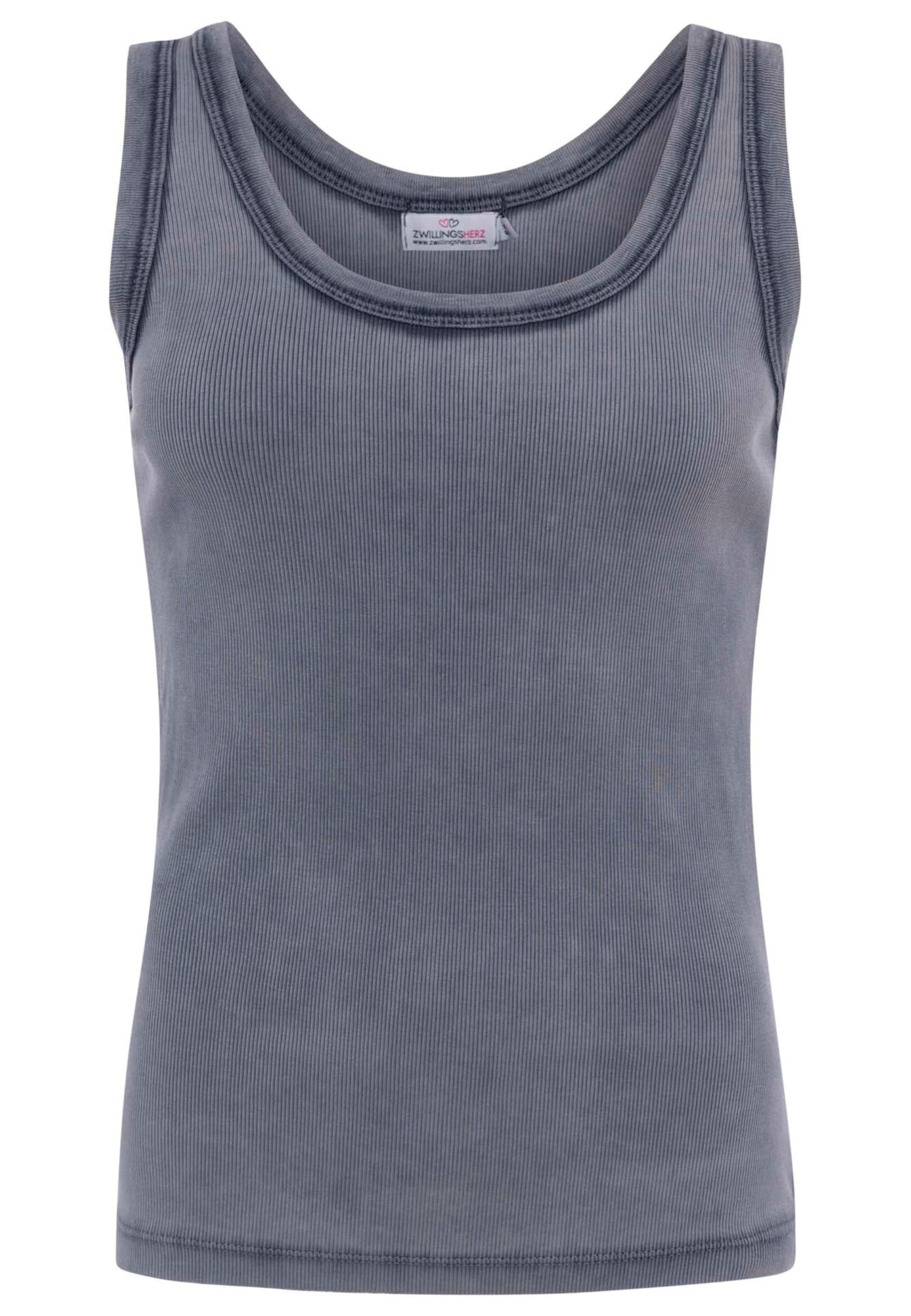 Zwillingsherz Tanktop in Blau: Vorderseite
