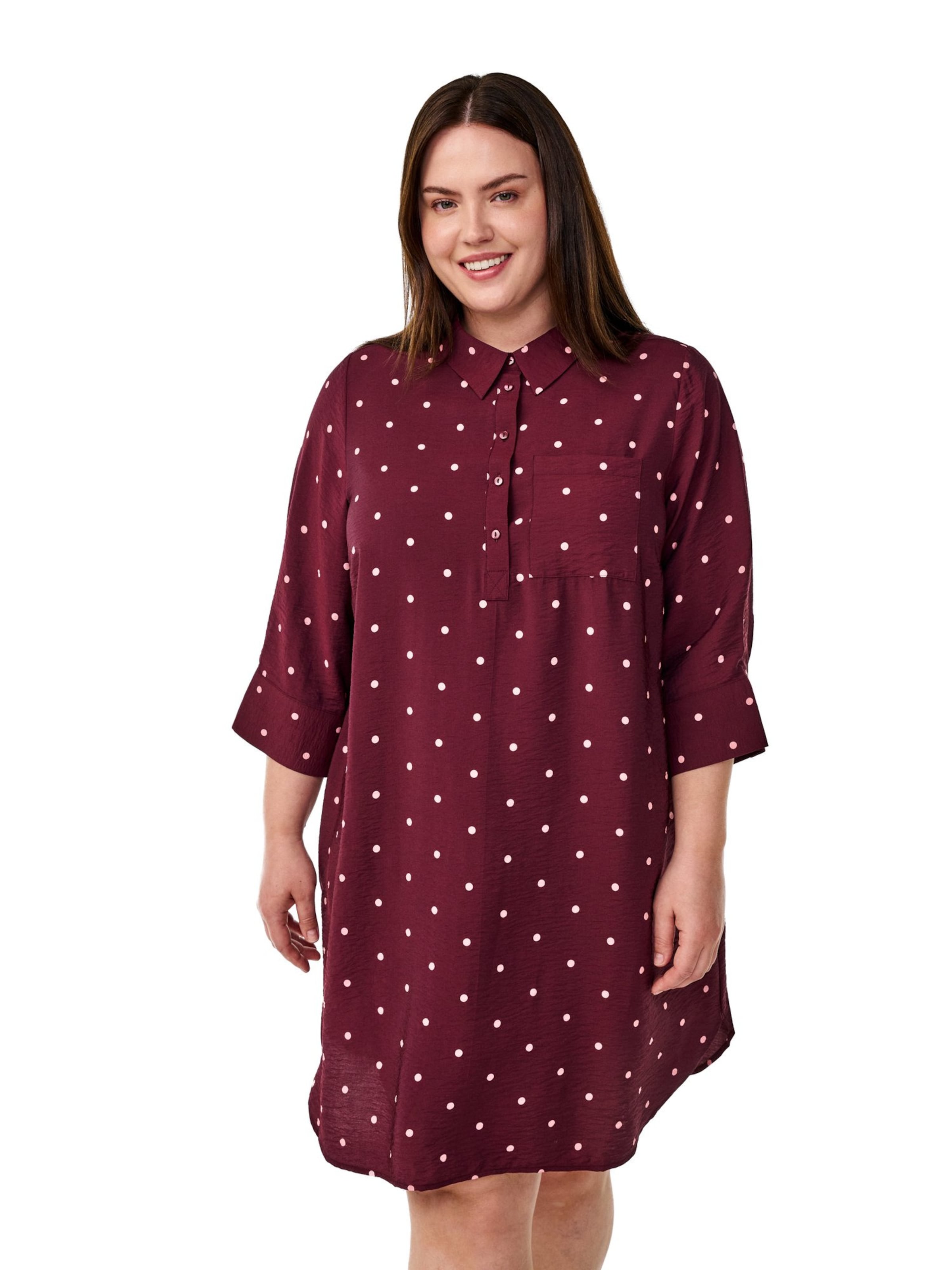 Zizzi Dolga srajca 'VKAM' | rdeča barva: sprednja stran