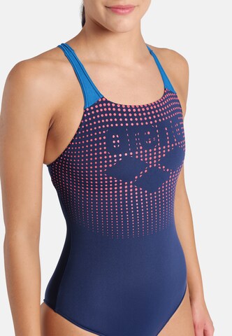 ARENA Bralette Swimsuit 'Foggy Dots' in Blue
