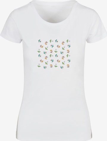 Merchcode Shirt 'Peanuts Umbrellas' in Weiß: predná strana
