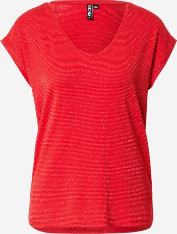 PIECES Shirt 'Billo' in Red: front