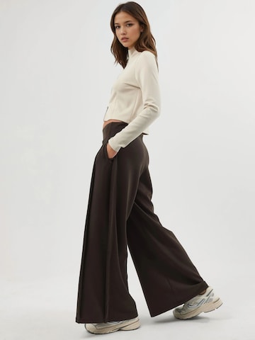 Busem Wide leg Broek in Bruin