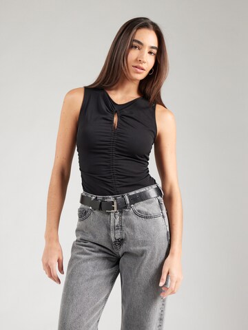 BOSS Top 'C_Emacha' in Zwart: voorkant