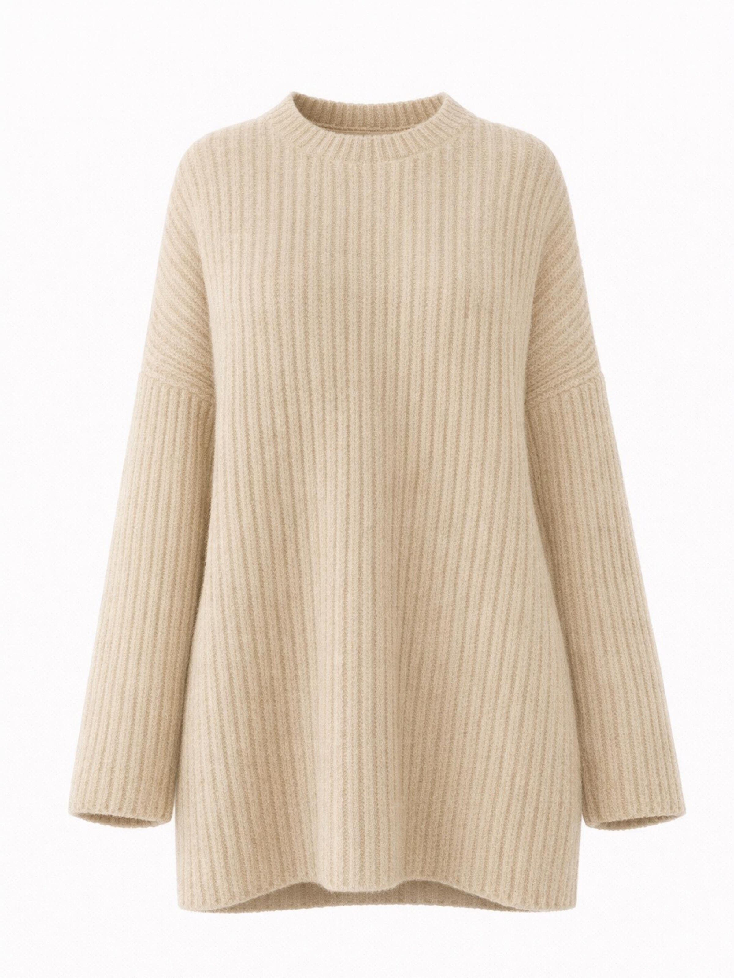 Worldclassca Oversizepullover 'Dicker'‌‌‌ in Beige: Vorderseite