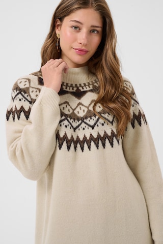 Cream Gebreide jurk 'Cherrie' in Beige