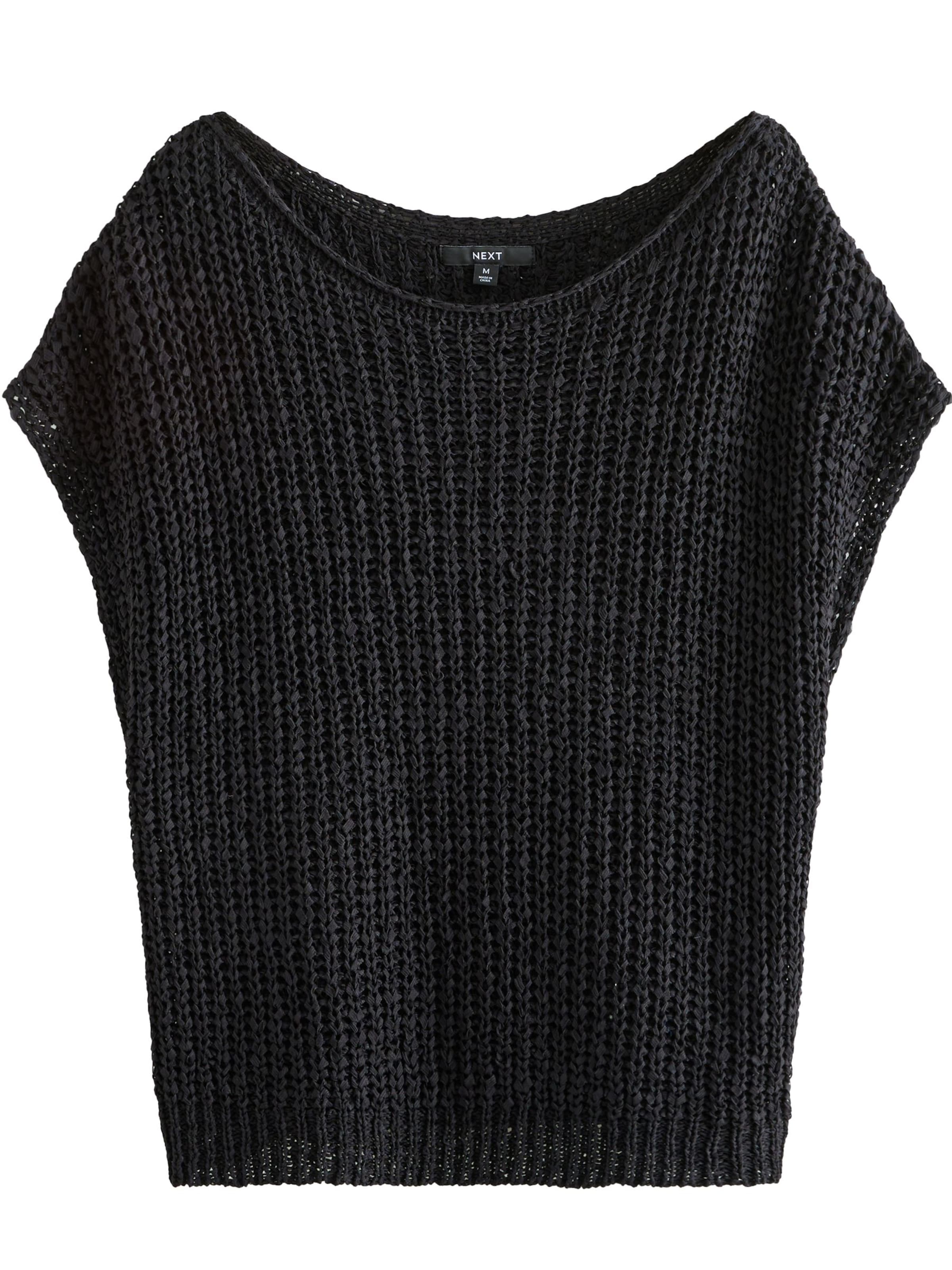 Next Πλεκτό τοπ σε μαύρο: μπροστά