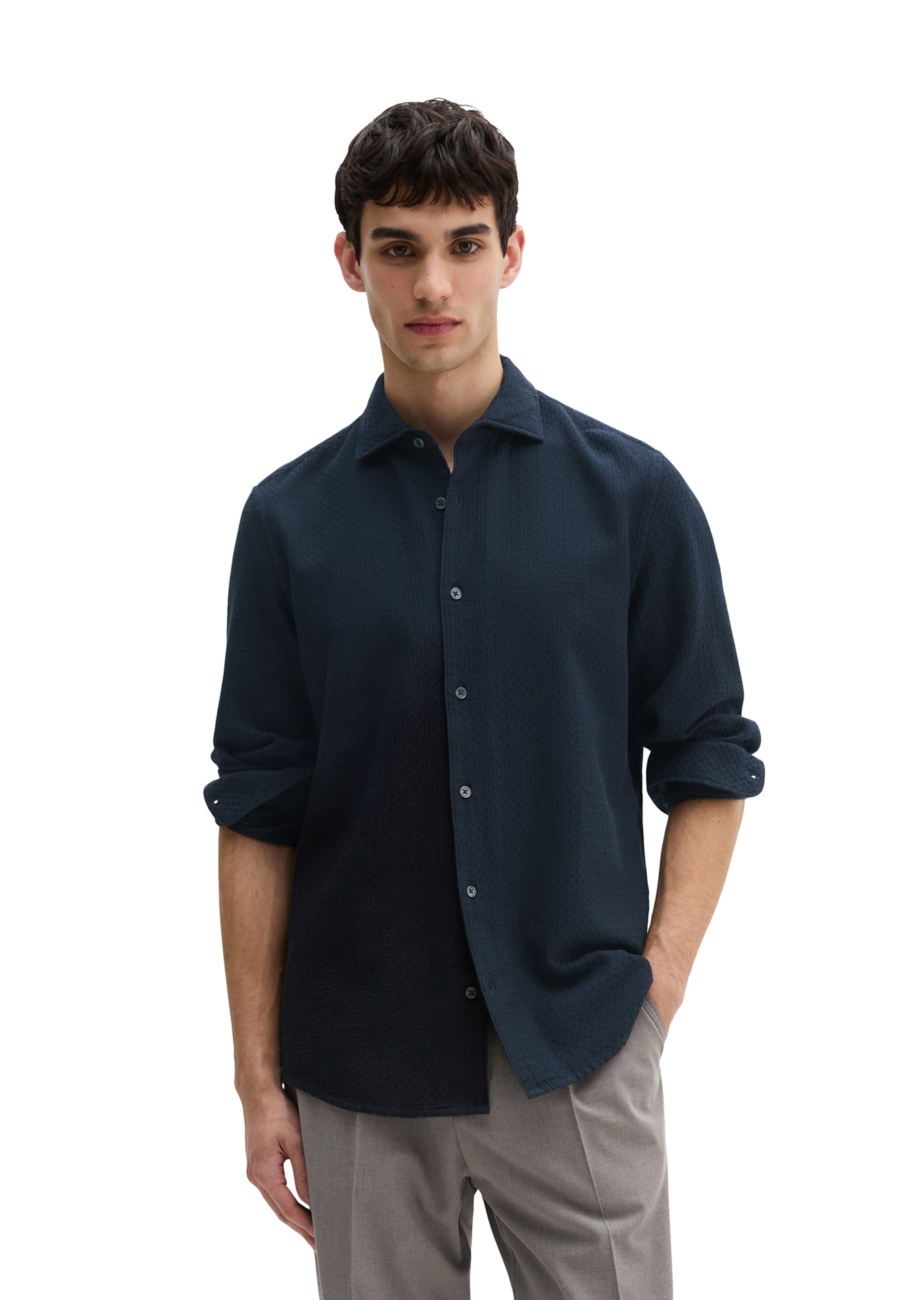 Marc O'Polo Regular fit Overhemd in Blauw: voorkant