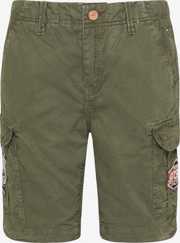 Petrol Industries Regular Trousers in Green: front