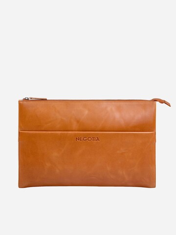 NEGOTIA Leather Laptoptas 'Notion 15.6 inch' in Bruin: voorkant