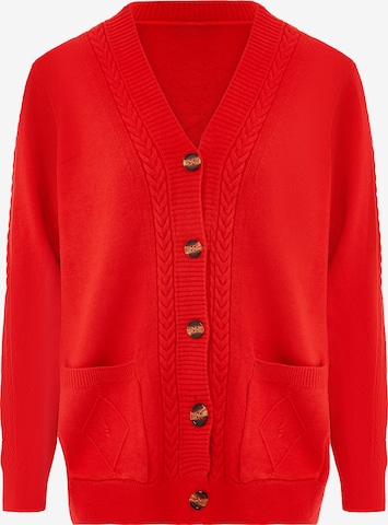ALARY Knit Cardigan in Red: front