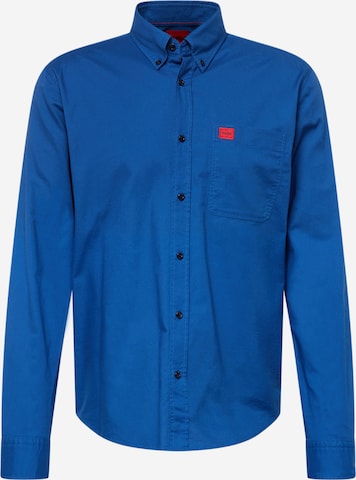 HUGO Red Button Up Shirt 'Evito' in Blue: front