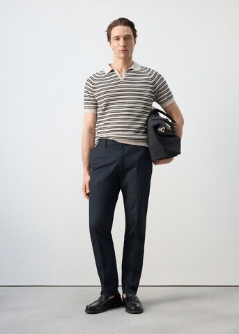 MANGO MAN Regular Pleat-Front Pants 'Gaspar' in Blue