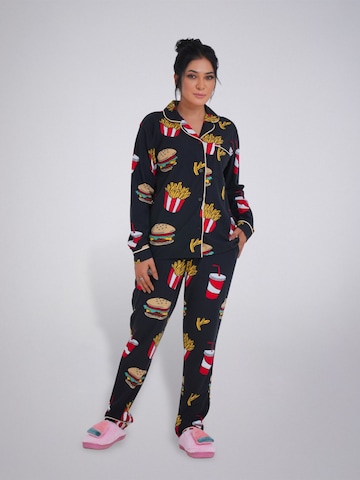LEAFLETIC - Pijama en negro: frente