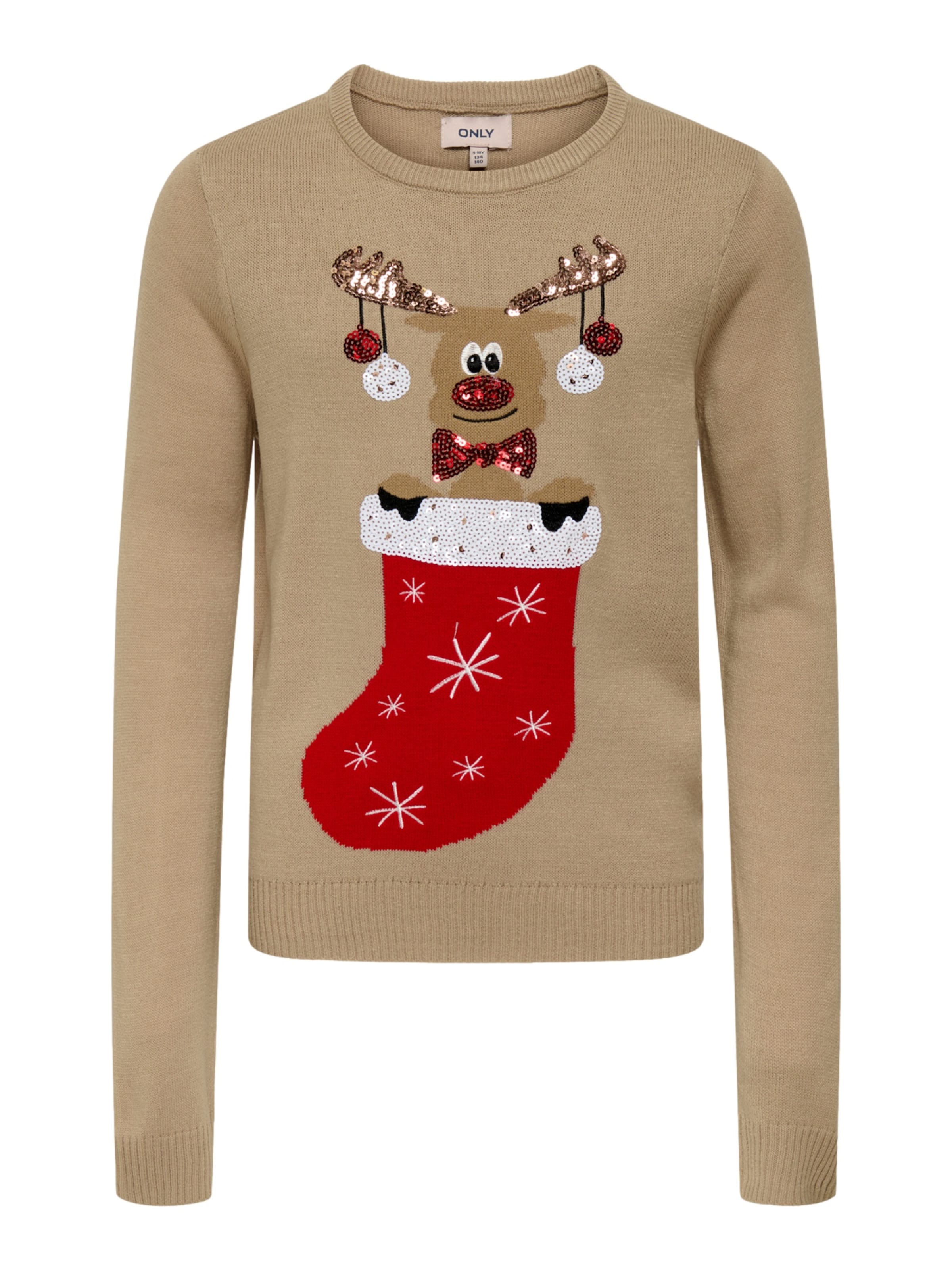 Pulover 'Xmas Shine' de la ONLY GIRLS pe maro: față