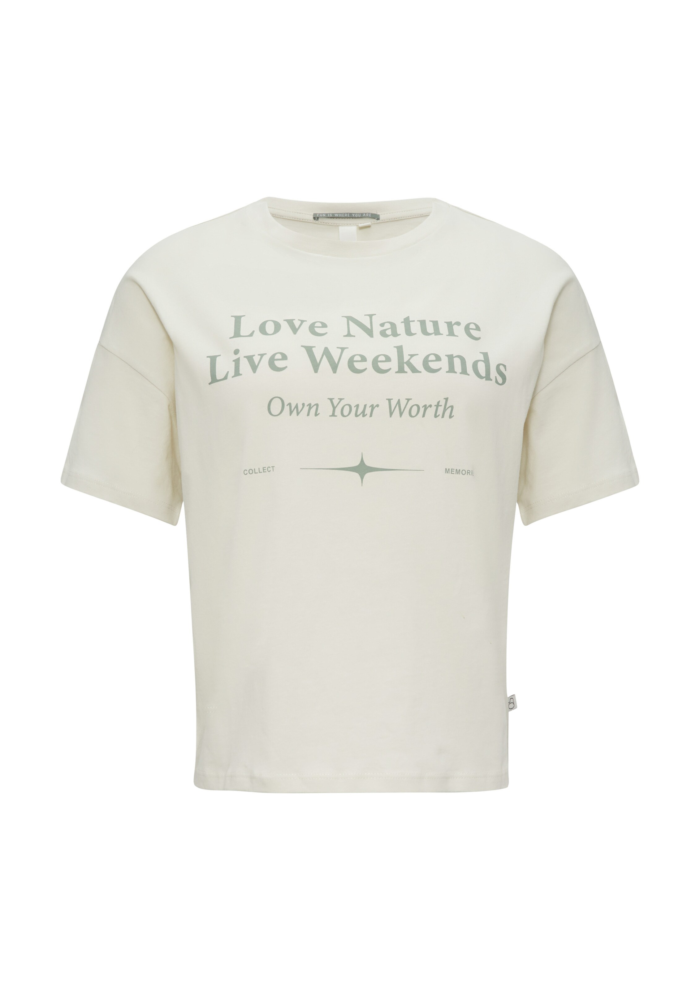 QS Shirt in Beige: voorkant