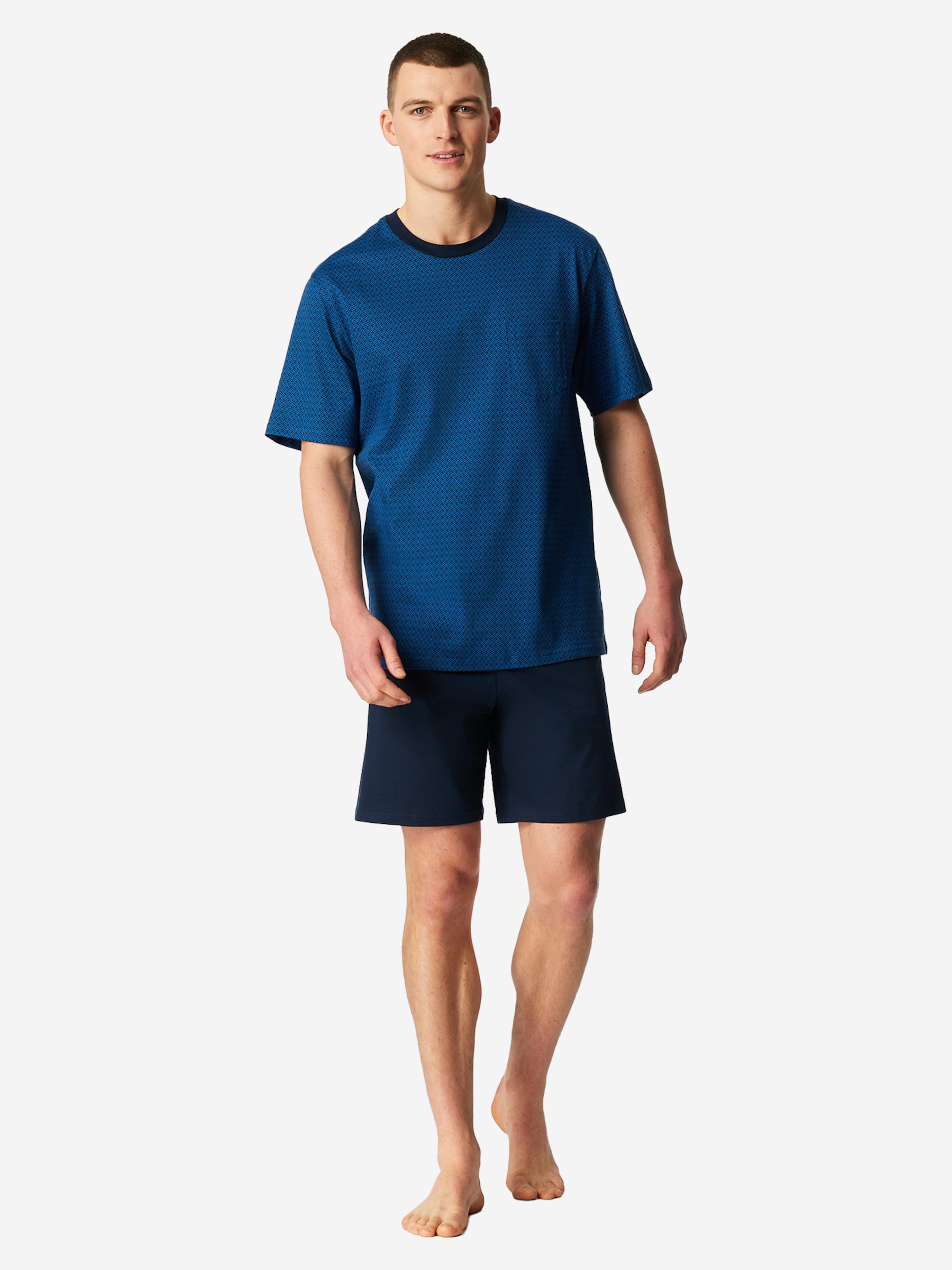 Pyjama court ' Comfort Essentials ' SCHIESSER en bleu : devant