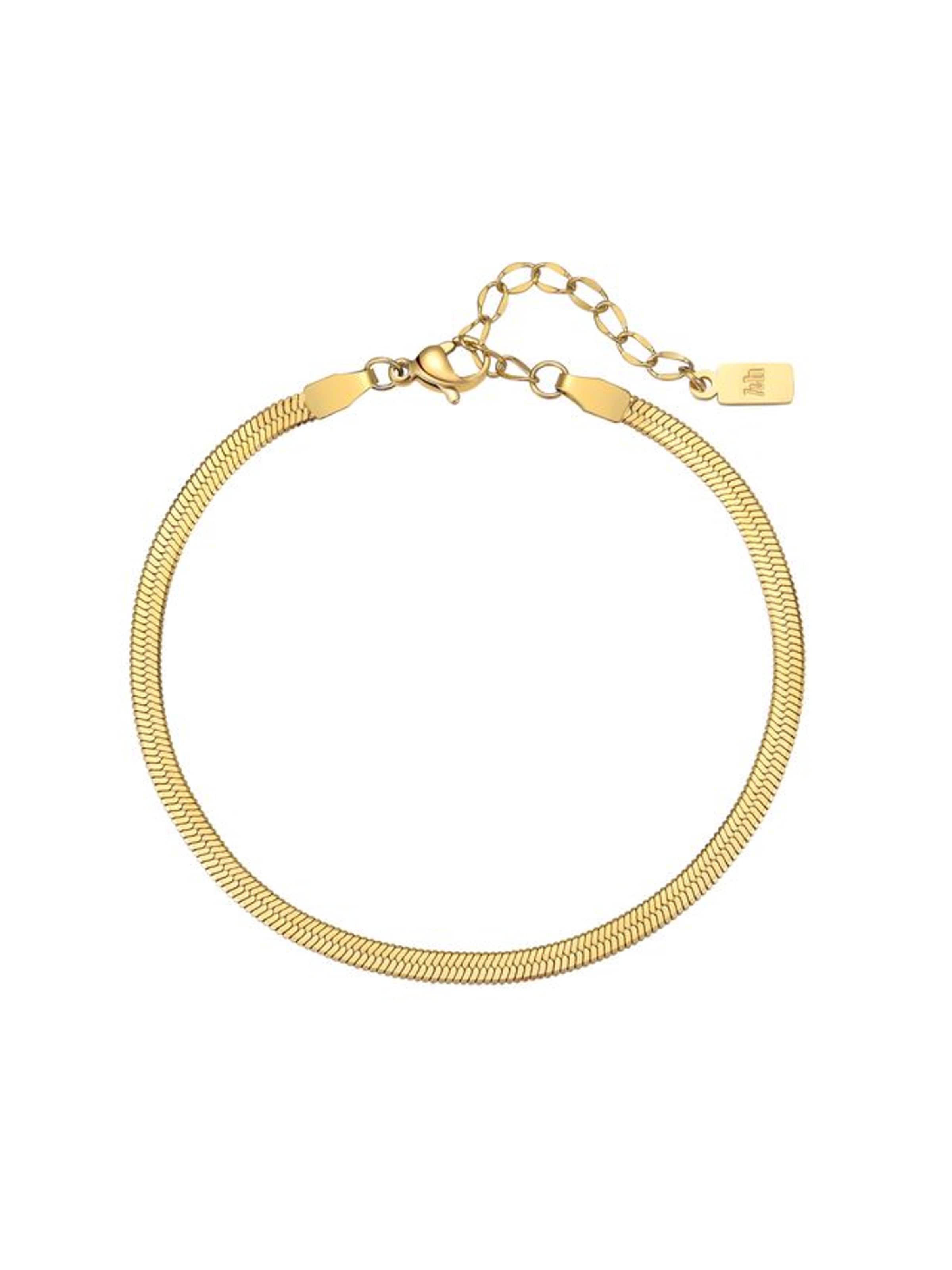 Hey Happiness - Pulsera 'Serpent Flat' en oro: frente