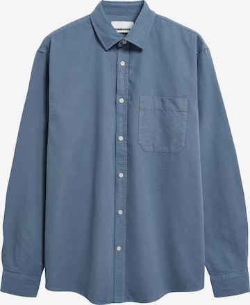 ARMEDANGELS Comfort Fit Hemd DYE LINO in Blau: Vorderseite