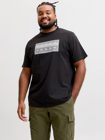 T-Shirt 'JCOFUSION' Jack & Jones Plus en noir : devant