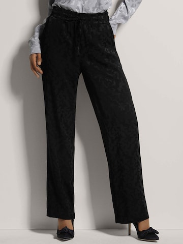 MADELEINE Wide leg Broek in Zwart: voorkant
