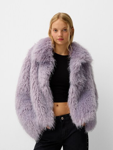Bershka Between-Season Jacket in Purple: front