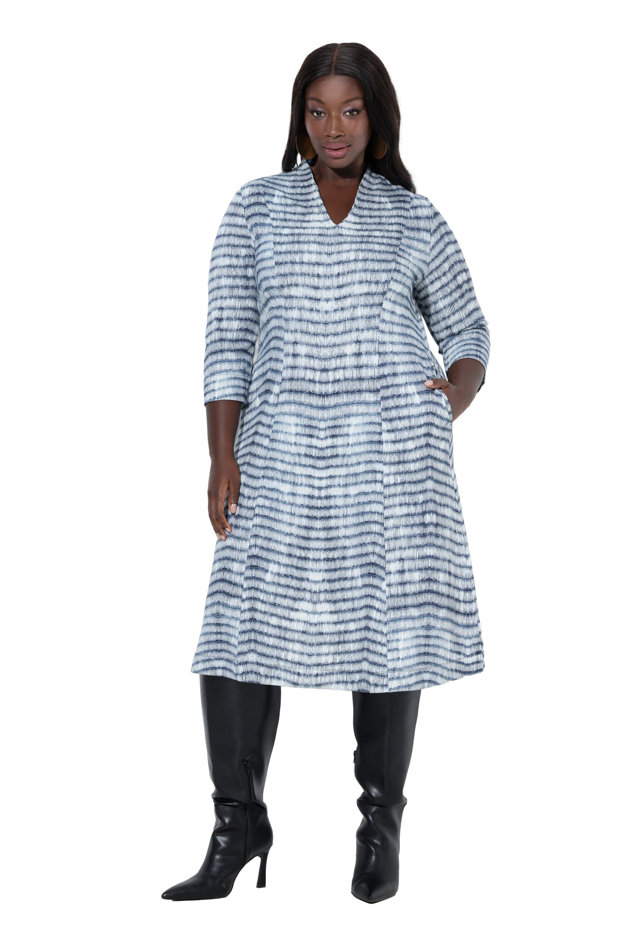 Ulla Popken Kleid in Blau: Vorderseite