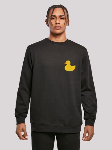 F4NT4STIC Sweatshirt 'Yellow Rubber Duck' in Zwart: voorkant