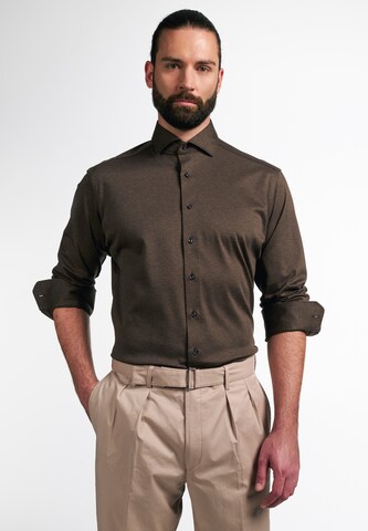 ETERNA Regular fit Button Up Shirt in Brown: front