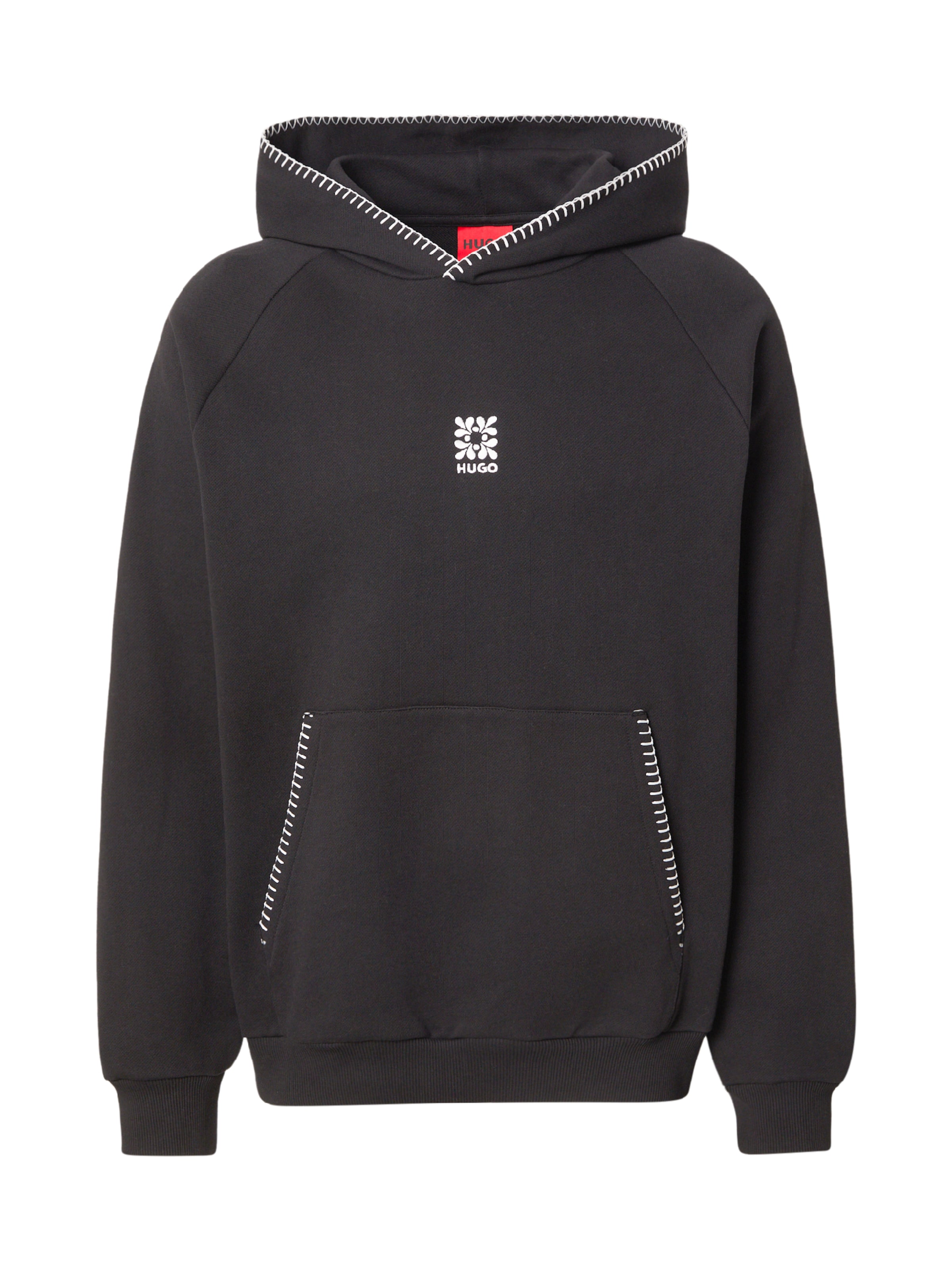 HUGO Sweatshirt 'Darohood' in Black: front