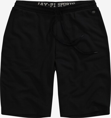 JAY-PI Regular Workout Pants in Black: front