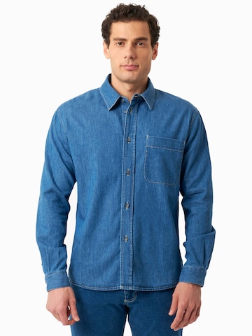 Organication Regular Fit Hemd in Blau: Vorderseite