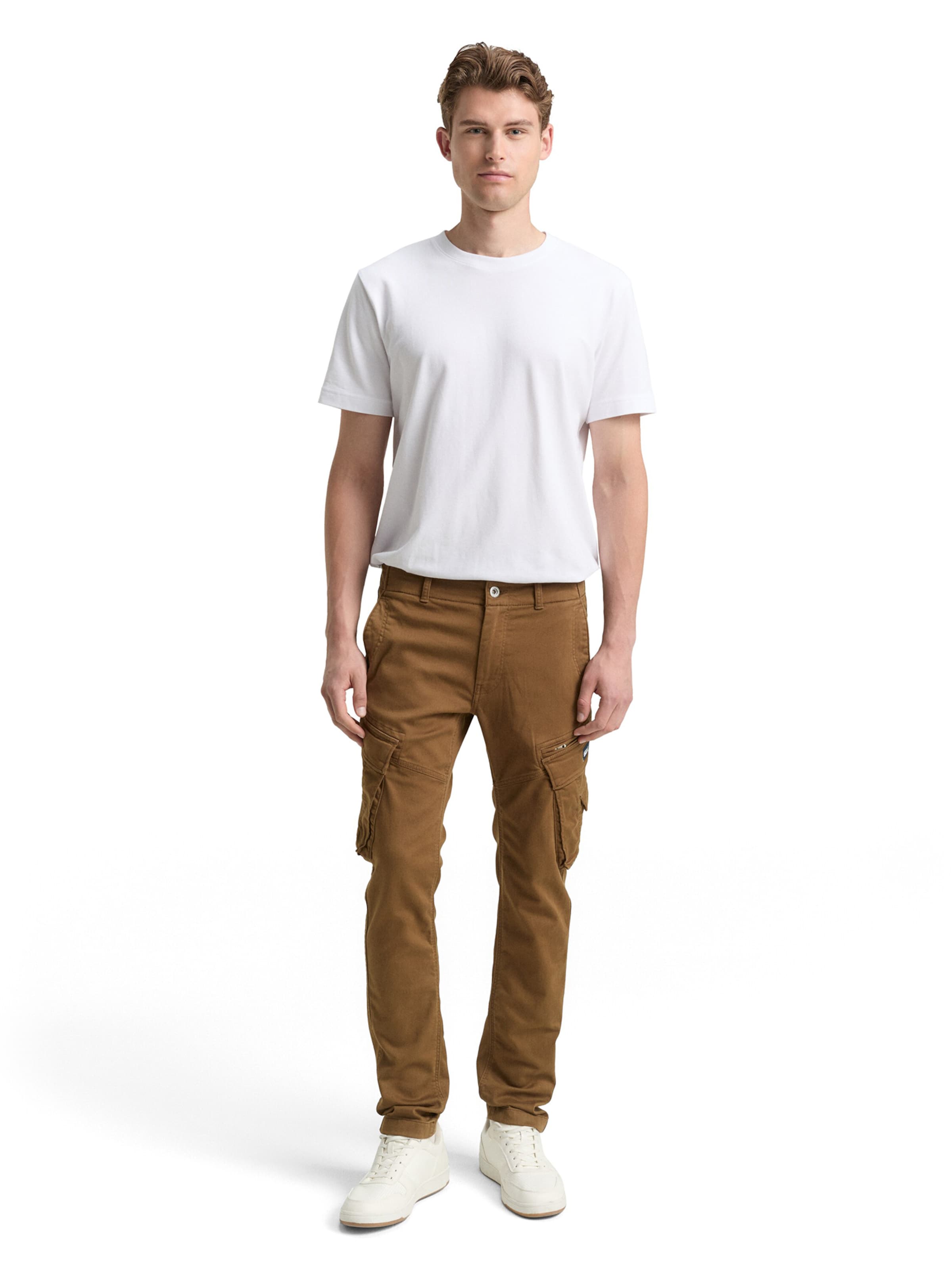 TOM TAILOR Tapered Cargo trousers in Brown
