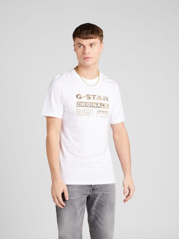 T-Shirt G-Star RAW en blanc : devant